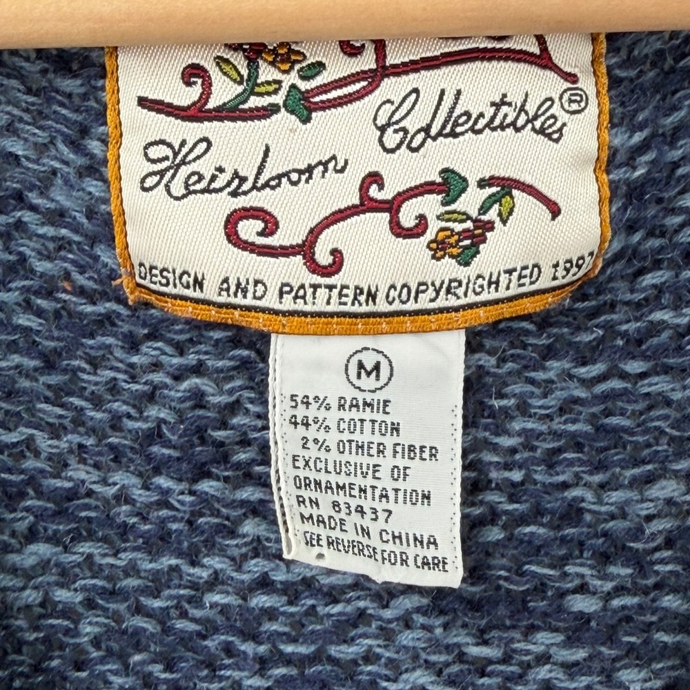 Heirloom Collectibles Vintage Fall Harvest Scarecrow Pumpkin Sweater Vest Medium - Picture 8 of 14